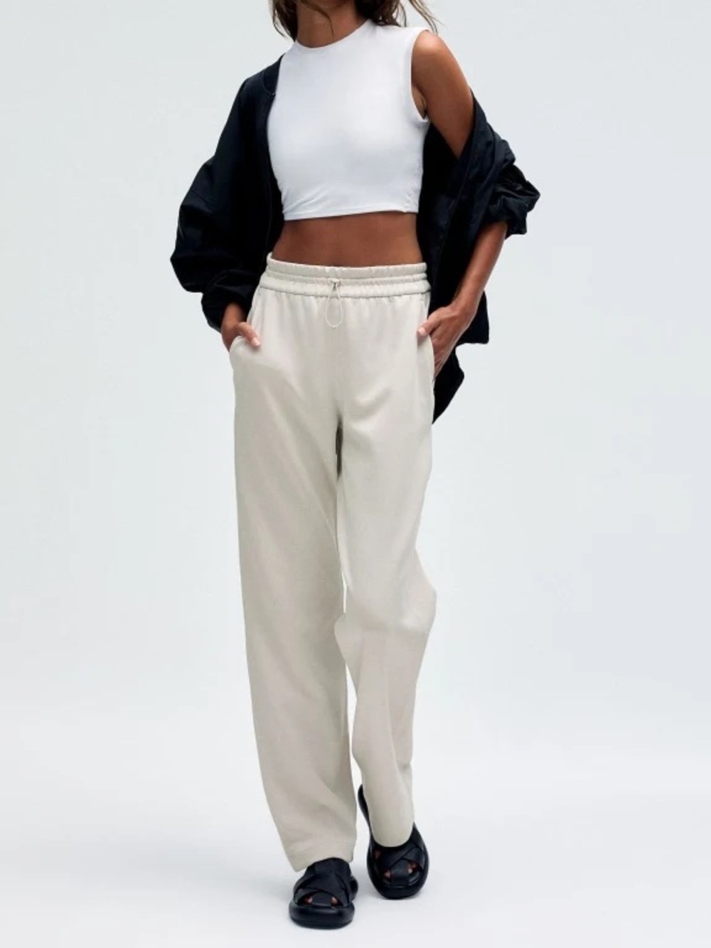 Lululemon Softstreme High-Rise Pant – Regular | Bone | Wide Leg | Size 2